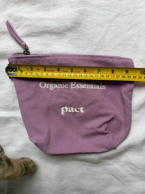 Pact Lavender Canvas Zip Pouch with Embroidered Logo - Picture 2 of 8